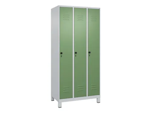 locker,HxBxD 1950x900x500mm,3vak,vak B 300mm,draaigrendel,voeten