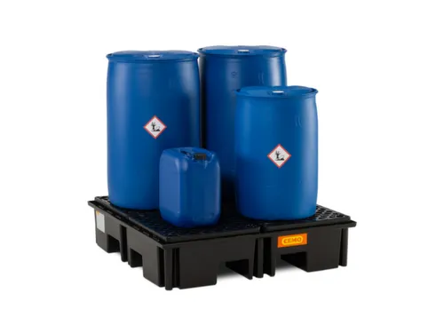 PE-opvangbak,v. 4x200l vat,opvangvol. 220l,HxBxD 290x1230x1230mm