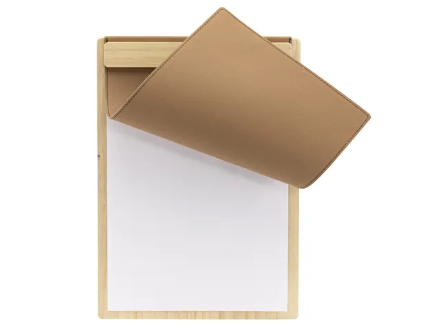 Porte-menu Securit Signature A4 à pince bois clair marron