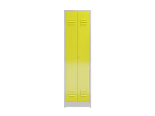 Lockerkast 1800x500x500mm 2 vakken, klinksluiting, RAL1018