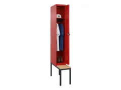 locker met bank,HxBxD 2120x300x815mm,1vak,vak B 300mm,draaigrendel