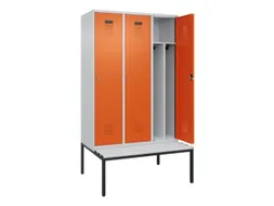 locker met bank,voor scheiding van kleding,HxBxD 2120x1200x815mm,3vak
