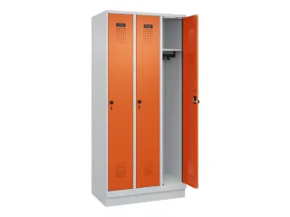 locker,HxBxD 1950x900x500mm,3vak,vak B 300mm,draaigrendel,sokkel - 2