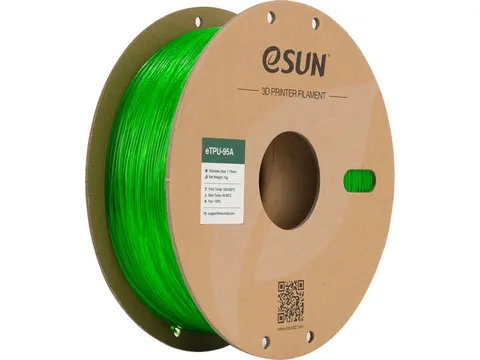 3D Printer Filament eTPU-95A eSun 1,75mm Transparant Groen 1kg