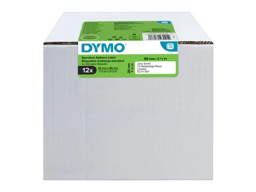 Etiket Dymo 99010 adressering 28x89mm 12 rollen á 130 stuks wit