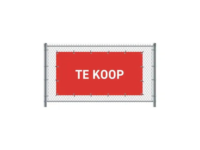 Hekwerkbanner 200x100 cm Rood met Print TE KOOP