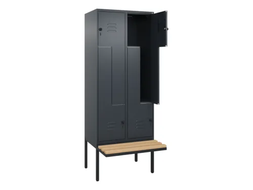 Z-garderobekast,HxBxD 2120x800x815mm,4vak,vak B 400mm,draaigrendel