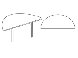 aanbouwtafel,i.h.v.,HxBxD 720-840x1600x800mm,halfrond,MP-lichtgrijs