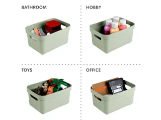 Sigma Home opbergbox 2,5L groen - 17,7x12,8x9,3cm - 3