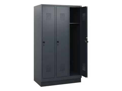 schoollocker,HxBxD 1630x900x500mm,3vak,vak B 300mm,draaigrendel,sokkel