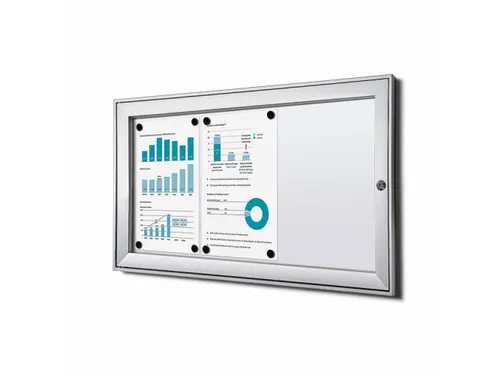 Vergrendelbaar Muurvitrine Indoor/Outdoor Brandwerend 3xA4 Zilver