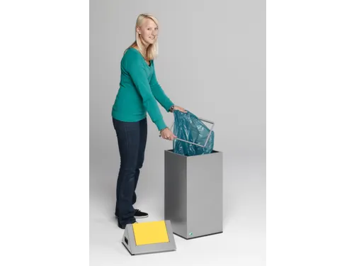 Afvalverzamelaar Zelfblussend 60 Liter 800X320X320Mm Klemring Geel