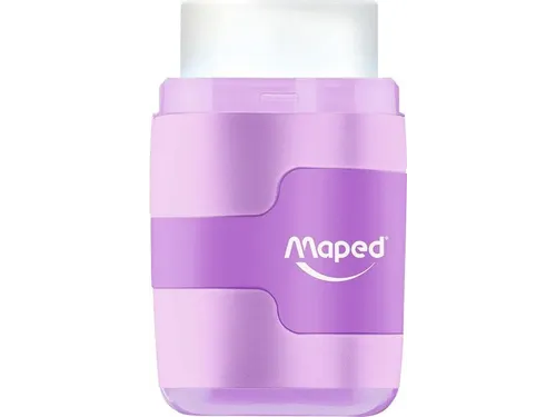 Puntenslijper Maped Connect 2-gaats met gum display à 20 stuks pastel
