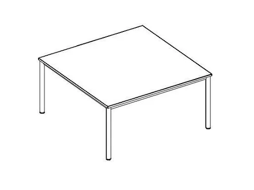 Vergadertafel Hxbxd 74x140x140cm 4-poots Ronde Buis Aluzilver Cc-zwart