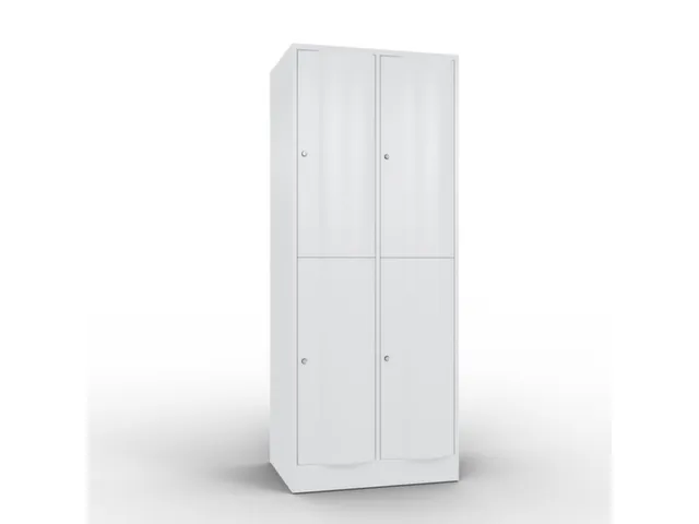 lockerkast cil.slot 1950x770x640mm 2x2 vakken RAL7035 front RAL7035