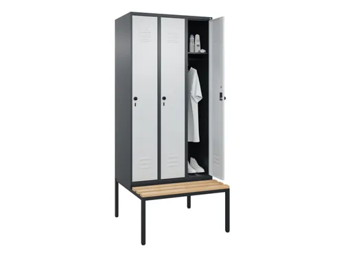 Dekenkist Classic+ 3 vakken 30cm 212x90x81.5cm Antraciet/Lichtgrijs