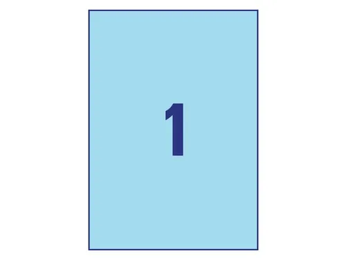 Gekleurde Etiketten Avery Zweckform 210x297mm A4 Blauw 100 stuks