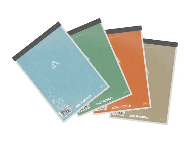 Schrijfblok Aurora A5 lijn 100 vel 60gr assorti