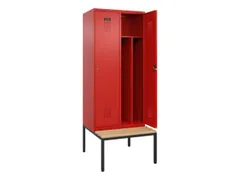 locker met bank,voor scheiding van kleding,HxBxD 2120x800x815mm,2vak