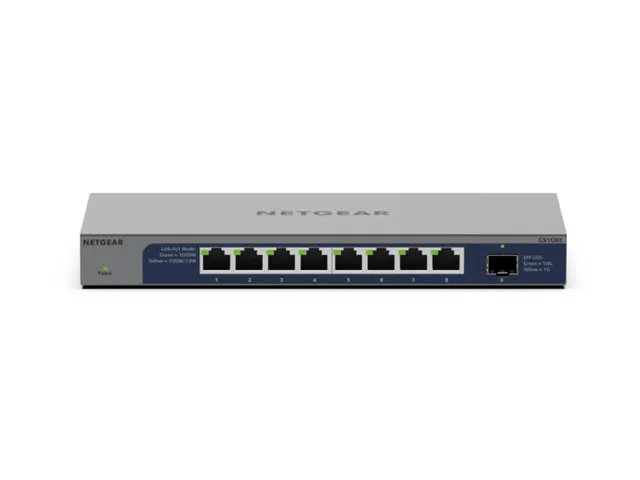 Gs108X-100Eus Gigabit Switch Standalone 8xRJ45 1xSFP+ grijs unmanaged