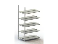 Schroefstelling Aanbouwveld Ral7035 1850x1002x604mm 5legborden 80kg