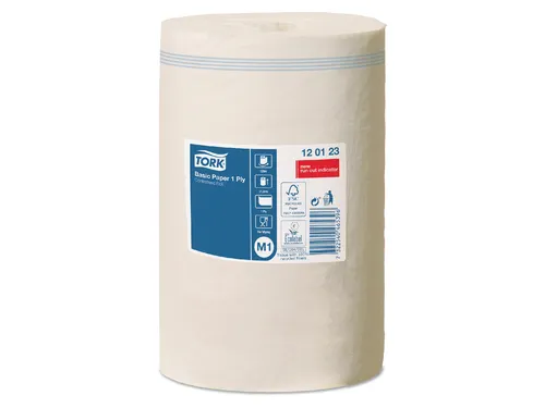 Poetsrol Tork M1 120123 1-laags 21.5x120m 11 rollen wit