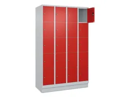 lockerkast,HxBxD 1950x1200x500mm,4x5vakken,vak B 300mm,cil.-slot