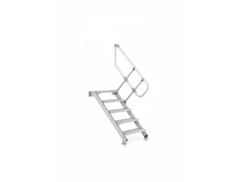 industriële trap,bordes H 1,5m,7treden,trede D 225mm,45° helling