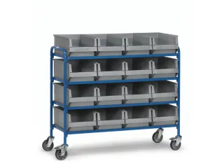 bijzetwagen,draagverm. 250kg,4etage(s),open,laadvl. LxB 1250x470mm - 1