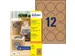 Etiket Avery L7106-25 permanent rond 60mm kraft 300 stuks 25 vel