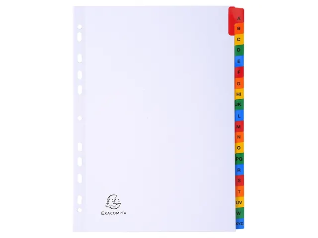 Intercalaires Imprimés Alphabétiques Carte Blanche 160g - 20 Positio