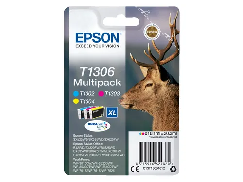 Epson T1306 XL Inktcartridge 3-Kleuren Voordeelpack