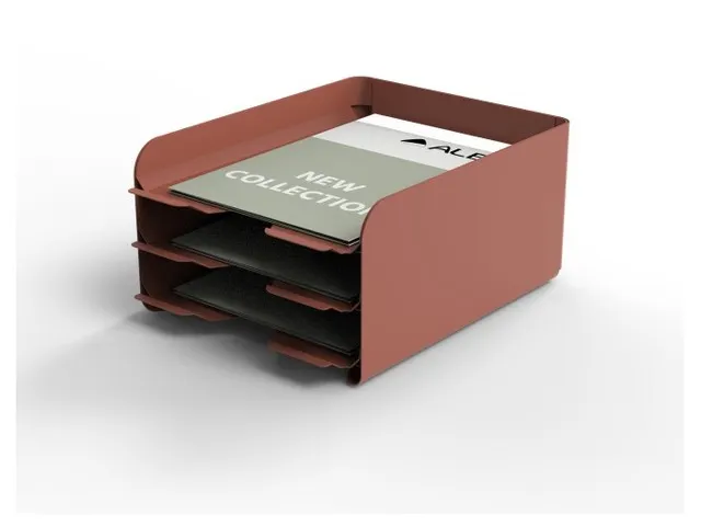 ODBLOC metalen brievenbak 3-delig terracotta