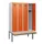 locker met bank,HxBxD 1950x1200x815mm,4vak,vak B 300mm,cilinderslot