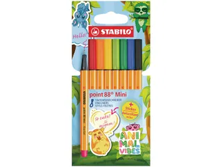 Fineliner STABILO point 88 Animal Vibes mini fijn assorti 8 stuks - 2