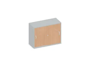 Schuifdeurkast 770x1000x430mm Romp Lichtgrijs Decor Front Beuken - 1