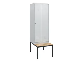 locker met bank,HxBxD 1950x600x815mm,2vak,vak B 300mm,cil.-slot - 1