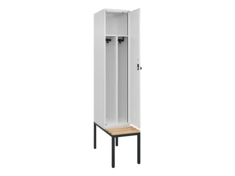 locker met bank,voor scheiding van kleding,HxBxD 2120x400x815mm,1vak