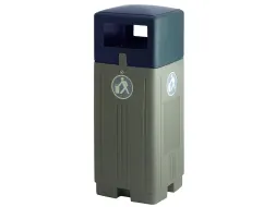 Kunststof buitenafvalbak 110 liter Grijs Blauw
