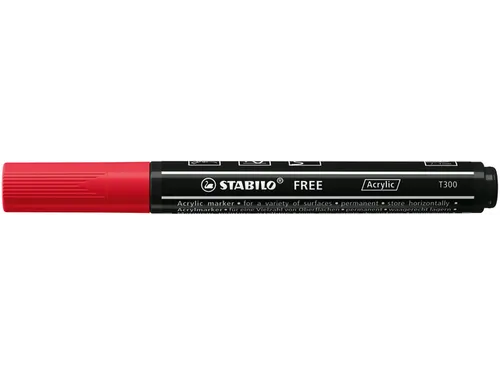 Acrylmarker STABILO Free Acrylic T300 karmijnrood 2-3mm