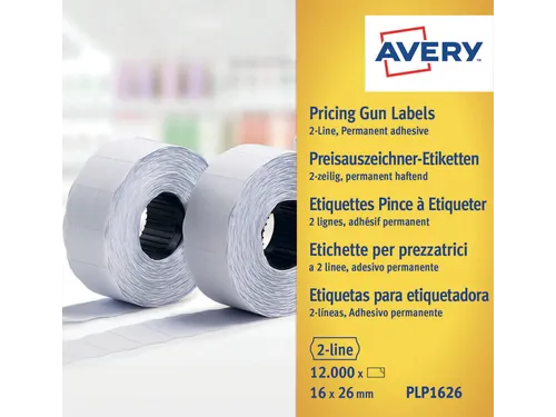 Prijsetiket Avery PLP1626 16mmx26mm permanent wit