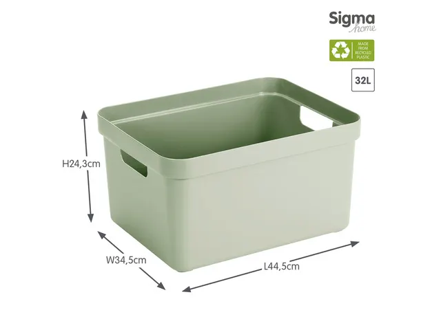 Sigma Home opbergbox 32L groen - 44,5x34,5x24,3cm