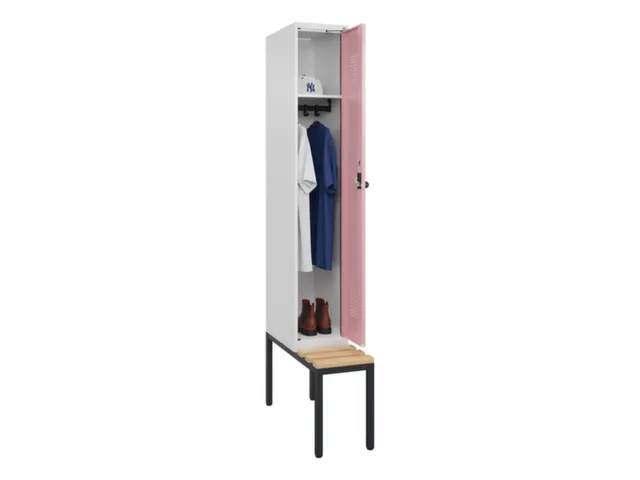 locker met bank,HxBxD 2120x300x815mm,1vak,vak B 300mm,draaigrendel