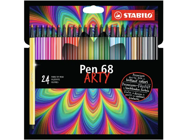 Viltstift STABILO Pen 68/24 Arty medium assorti etui à 24 stuks