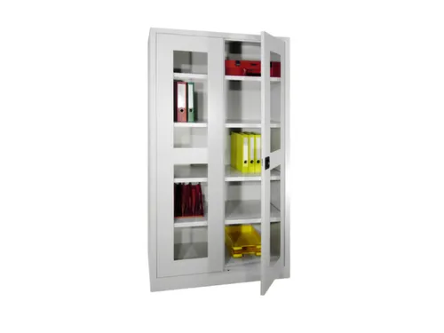 universele kast 1950x1000x500mm 4xStalen bodem cil.slot sokkel RAL7035