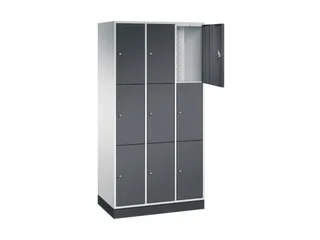 lockerkast,RAL 7035/RAL 7021,HxBxD 1950x920x500mm,3x3vakken,cil.-slot - 1