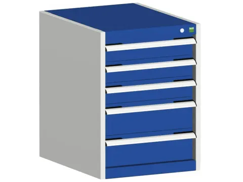 ladekast HxBxD 700x525x525mm 5laden romp RAL7035 front RAL5010