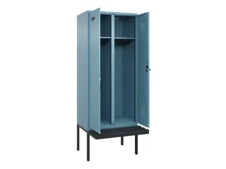 locker met bank,voor scheiding van kleding,HxBxD 2120x800x815mm,2vak - 1