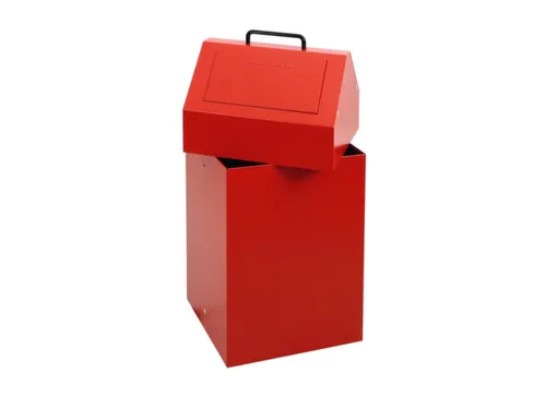 Afvalverzamelaar Vuurremmend 45 Liter 640X330X310Mm Rood