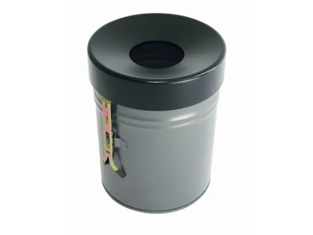 afvalbak,vlamdovend,24l,HxØ 370x295mm,wandmontage,kop zwart